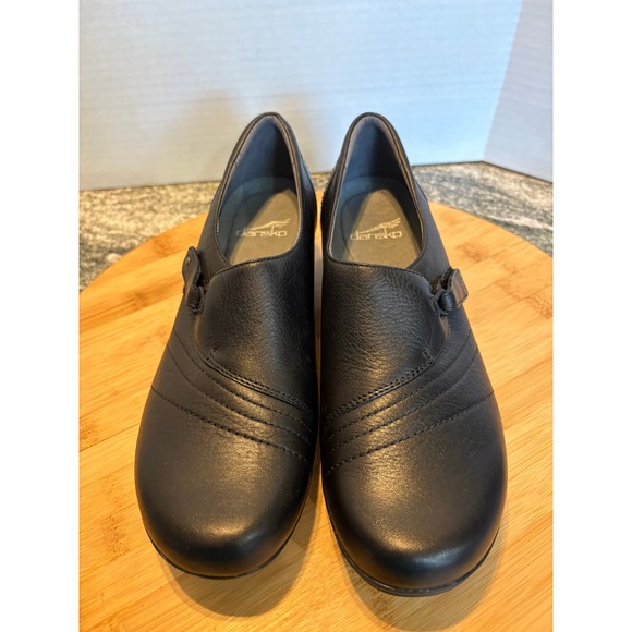 Dansko Women's Black Leather Slip On Buckle Comfort Loafer Clogs Shoes - Picture 1 of 7